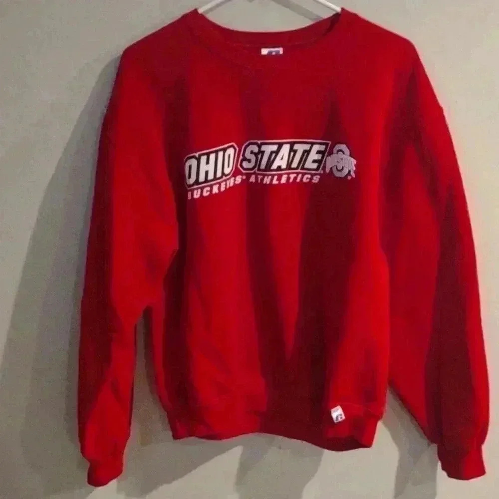 Vintage mens Russell Athletic Ohio State‎ red sweatshirt size medium